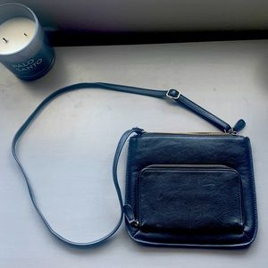 Joy Susan Black Vegan Leather Crossbody Purse